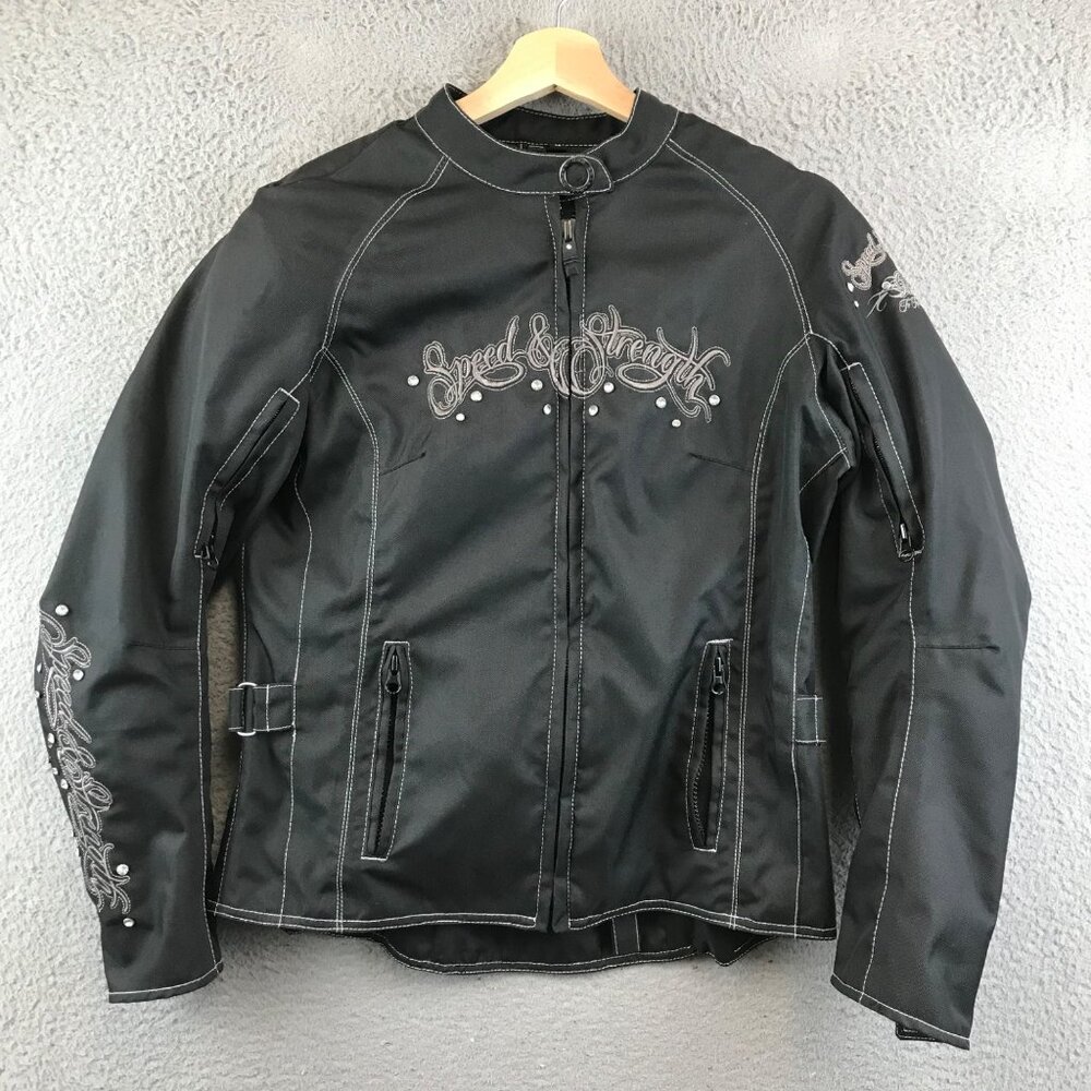 Speed & Strength Womens armour Motorcycle Jacket Black Size XS